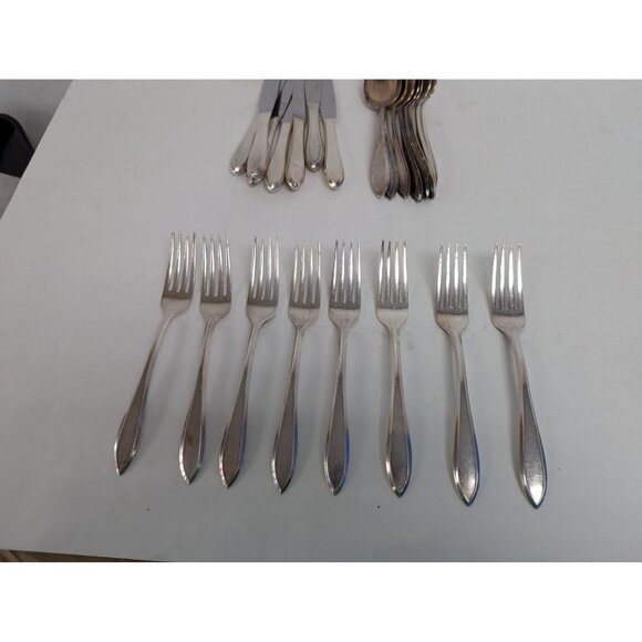 Rogers Silverplate Lufberry Flatware Silverware Set of 51 - Picture 7 of 10